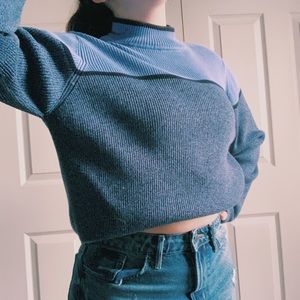 Purple Two-toned Turtleneck Sweater Karen Scott